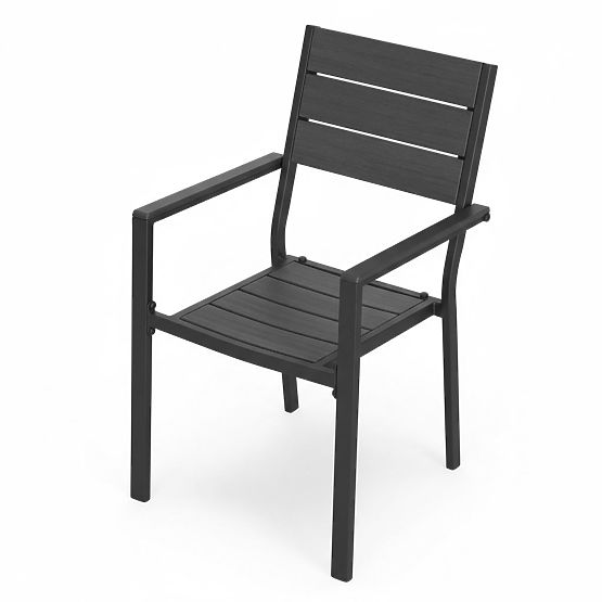 Set od 2 vrtnih stolica za terasu balkon čelik HDPE sive MultiGarden