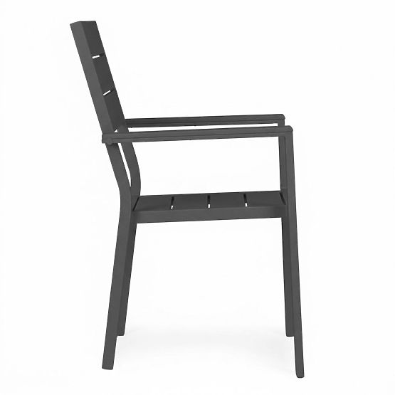 Set od 2 vrtnih stolica za terasu balkon čelik HDPE sive MultiGarden