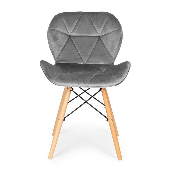 Set od 4 baršunastih stolica za blagovaonicu i dnevni boravak - sive