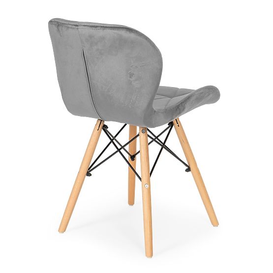 Set od 4 baršunastih stolica za blagovaonicu i dnevni boravak - sive