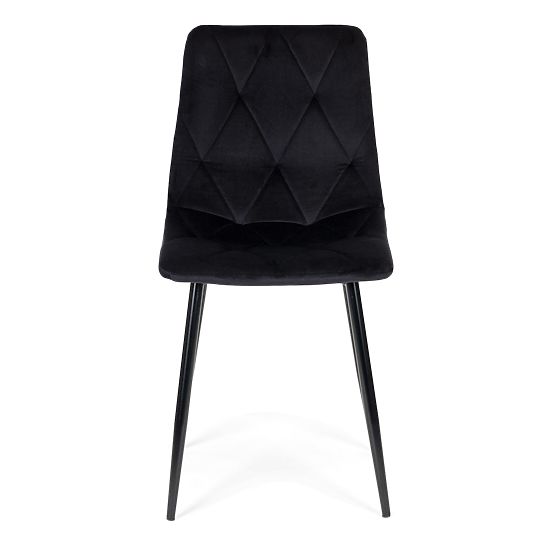 Set od 4 prošivenih baršunastih stolica za blagovaonicu i dnevni boravak - crne