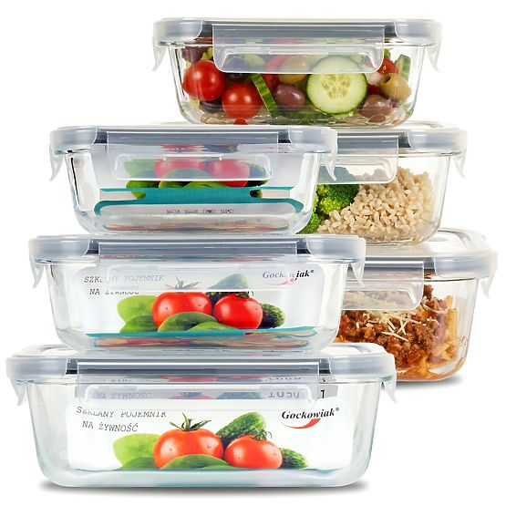 Set od 6 staklenih posuda za hranu AMALFI