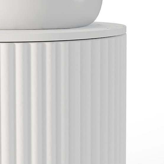 Set ormarića s pločom i umivaonikom La promessa 40 cm, rebrasti, zaobljeni, bijeli