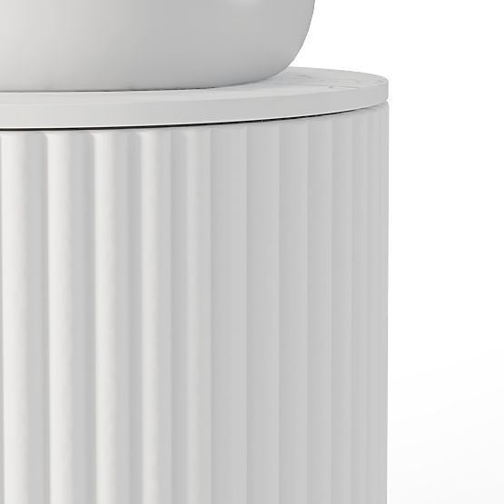 Set ormarića s pločom i umivaonikom La promessa 40 cm, rebrasti, zaobljeni, bijeli