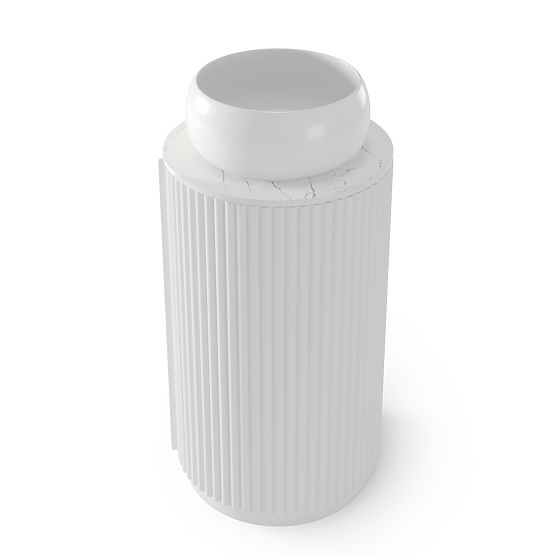 Set ormarića s pločom i umivaonikom La promessa 40 cm, rebrasti, zaobljeni, bijeli