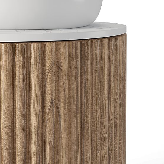 Set ormarića s pločom i umivaonikom La promessa 40 cm, rebrasti, zaobljeni, hrast/bijela