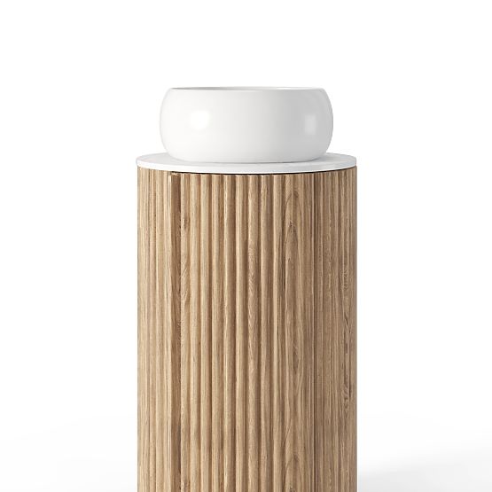 Set ormarića s pločom i umivaonikom La promessa 40 cm, rebrasti, zaobljeni, hrast/bijela