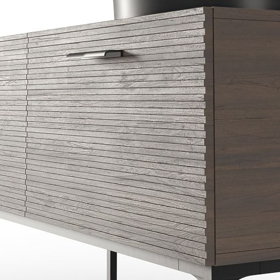 Set ormarića s umivaonikom La Purete 120 cm, s utorima, orah/crna