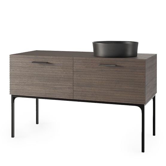 Set ormarića s umivaonikom La Purete 120 cm, s utorima, orah/crna