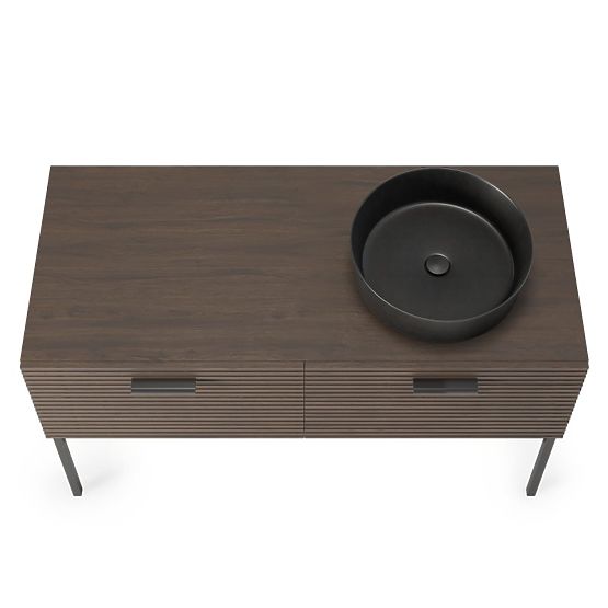 Set ormarića s umivaonikom La Purete 120 cm, s utorima, orah/crna