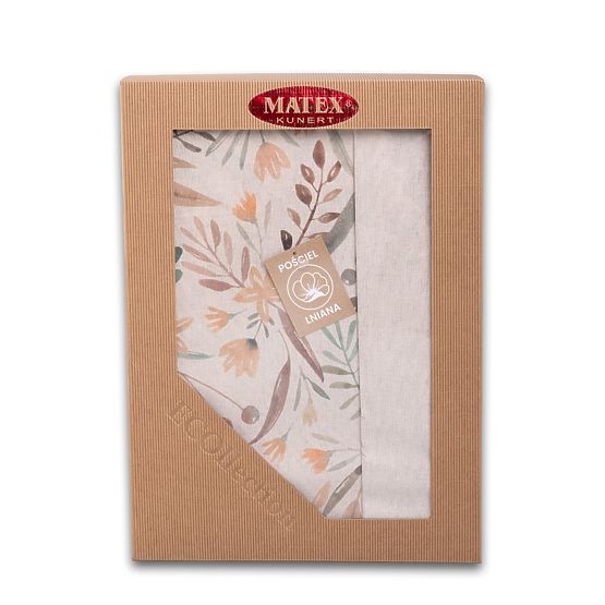 Set posteljine LINEN- leaves 220x200 + 2x 70x80