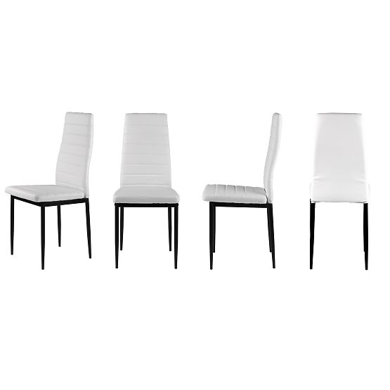 Set stolica od eko kože 4 kom visoki naslon - bijele