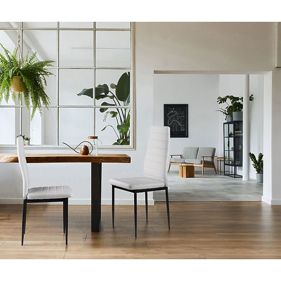 Set stolica od eko kože 4 kom visoki naslon - bijele