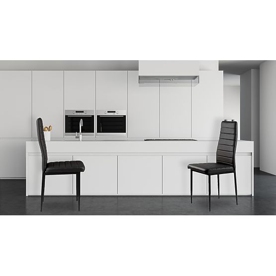 Set stolica od eko kože 4 kom visoko naslonjalo - crne