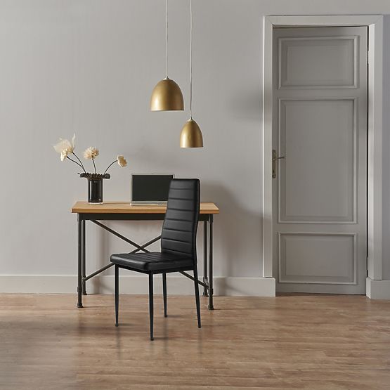 Set stolica od eko kože 4 kom visoko naslonjalo - crne