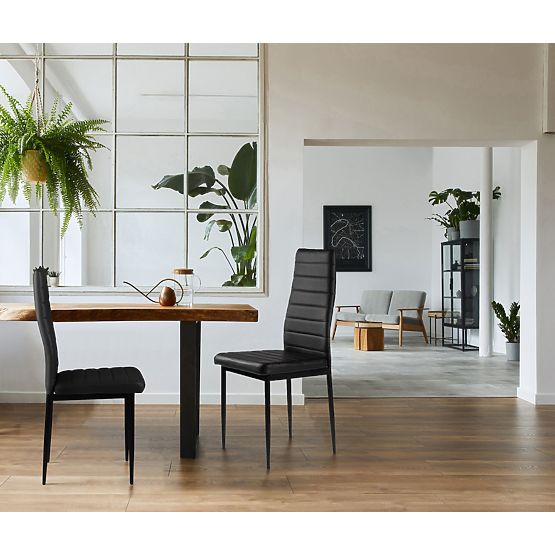 Set stolica od eko kože 4 kom visoko naslonjalo - crne