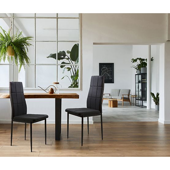 Set tapeciranih stolica za blagovaonicu i dnevni boravak 4 kom crne