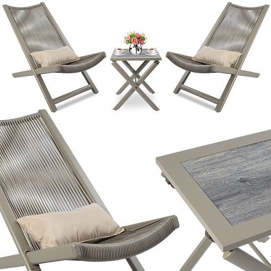 Set terasnog namještaja CHILL SAND ležaljke i stolić