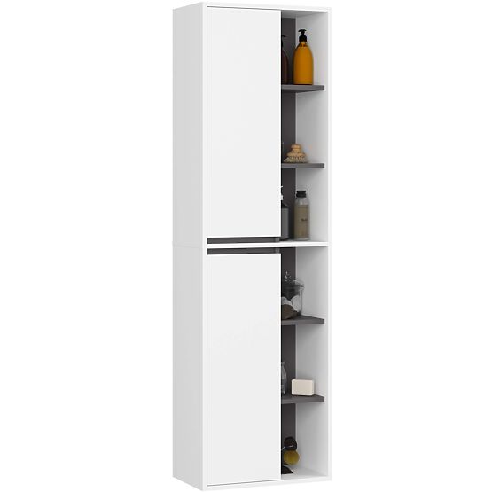 SET VISEĆEG KUPAONSKOG NAMJEŠTAJA S OTVORIMA VAMI BIJELA / GRAFITNO SIVA