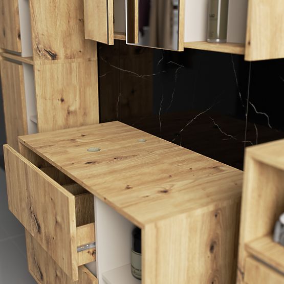 SET VISEĆEG KUPAONSKOG NAMJEŠTAJA S OTVORIMA VAMI HRAST ARTISAN / KAŠMIR