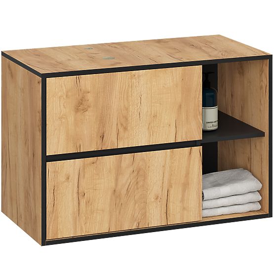SET VISEĆEG KUPAONSKOG NAMJEŠTAJA S OTVORIMA VAMI HRAST CRAFT / CRNA