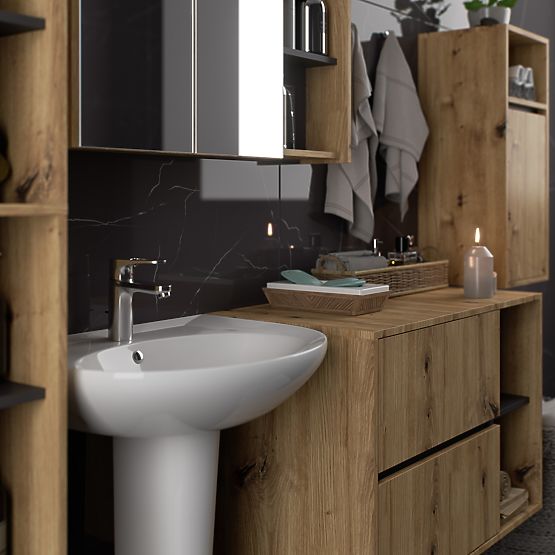 SET VISEĆEG KUPAONSKOG NAMJEŠTAJA VAMI HRAST ARTISAN / GRAFIT SIVA