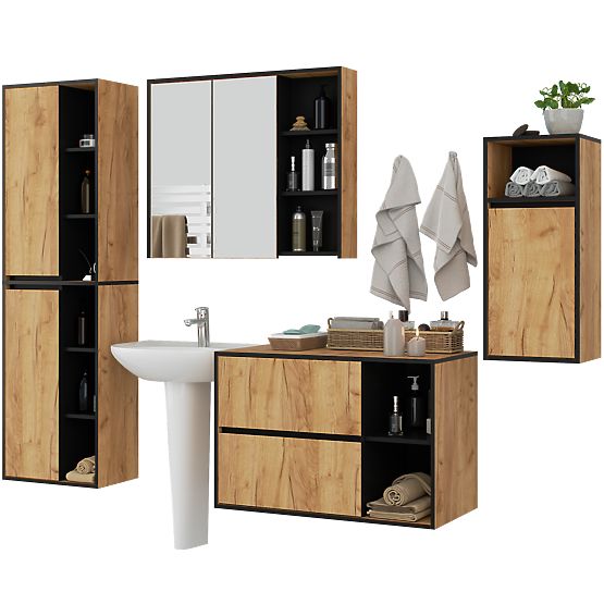 SET VISEĆEG KUPAONSKOG NAMJEŠTAJA VAMI HRAST CRAFT / CRNA