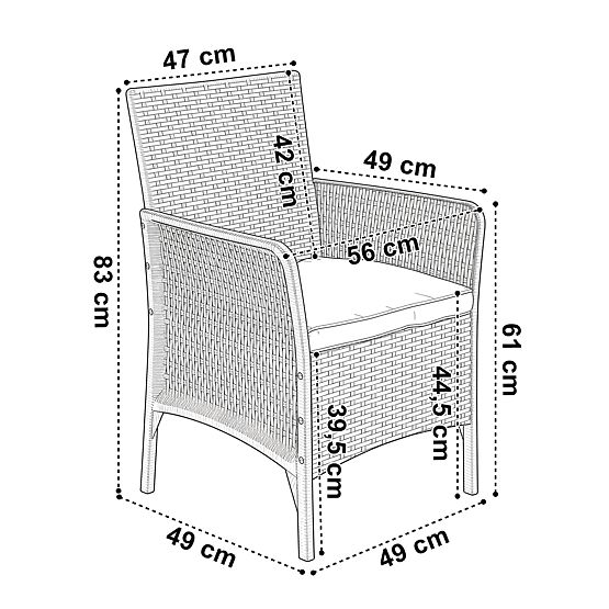Set vrtnog namještaja CAMELIA crna crni jastuci