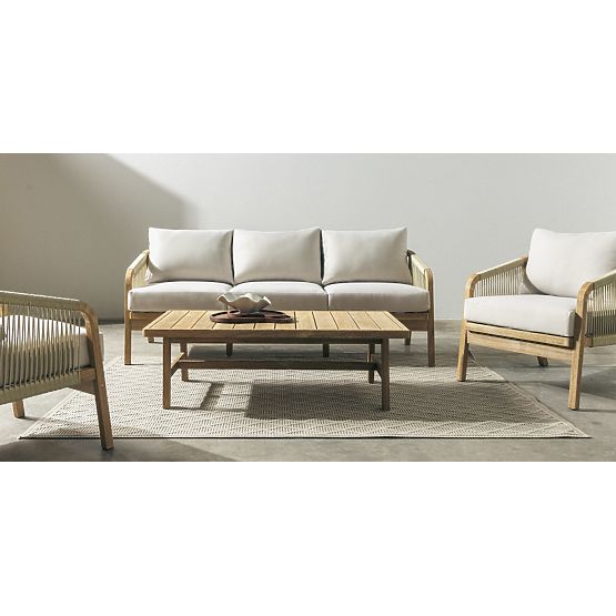 Set vrtnog namještaja Castello, pletivo, akacijevo drvo FSC, izgled tikovine, bež