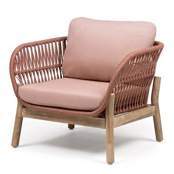 Set vrtnog namještaja Fiorentino izgled tikovine, pletenje, svijetlo akacijevo drvo FSC, terakota, z