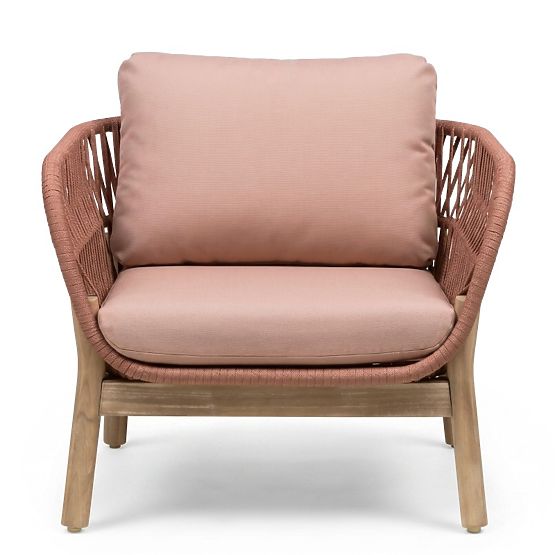 Set vrtnog namještaja Fiorentino izgled tikovine, pletenje, svijetlo akacijevo drvo FSC, terakota, z