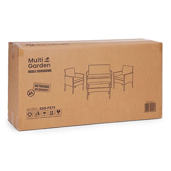 Set vrtnog namještaja od tehnoratana klupa stol stolice crna MultiGarden