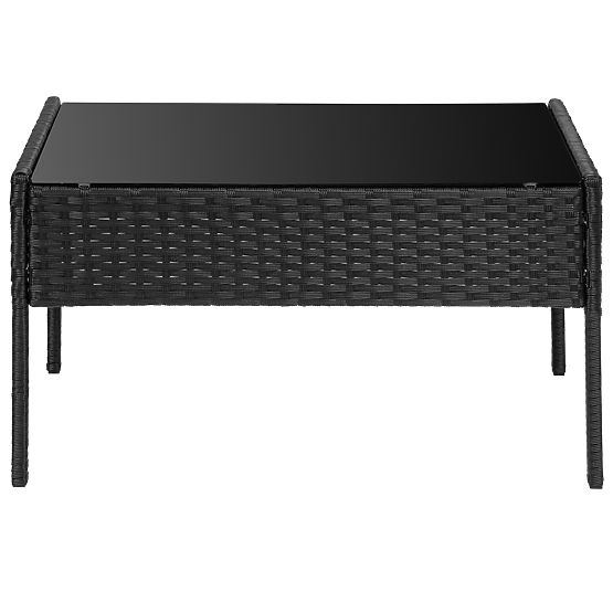 Set vrtnog namještaja od tehnoratana MAGNOLIA crna sa sivim jastucima