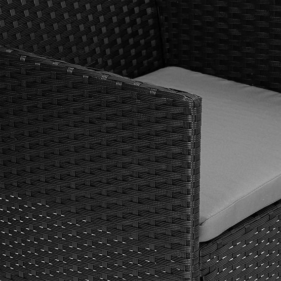 Set vrtnog namještaja od tehnoratana MAGNOLIA crna sa sivim jastucima