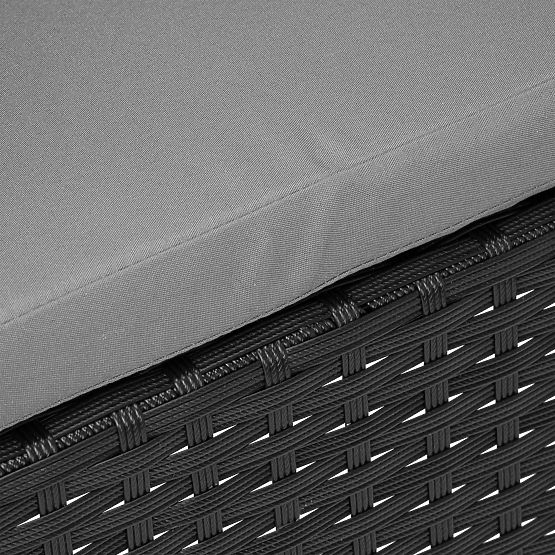 Set vrtnog namještaja od tehnoratana MAGNOLIA crna sa sivim jastucima