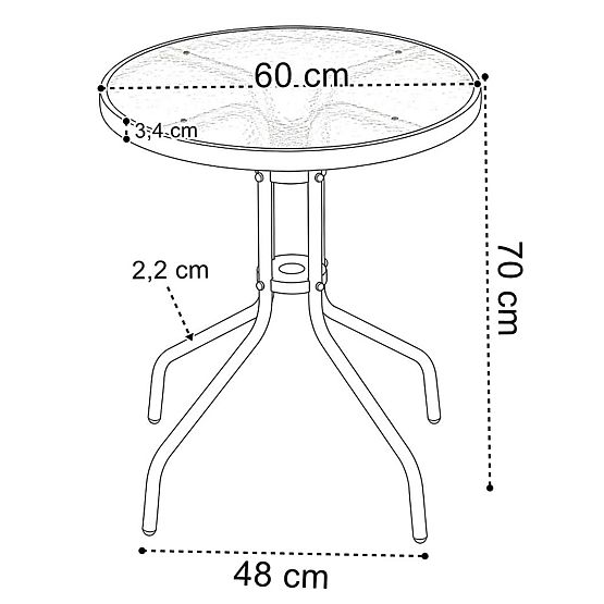 Set vrtnog namještaja PALMA stol + 2 stolice