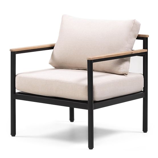 Set vrtnog namještaja Porticello, aluminijski, akacijevo drvo FSC, izgled tikovine, bež/crna