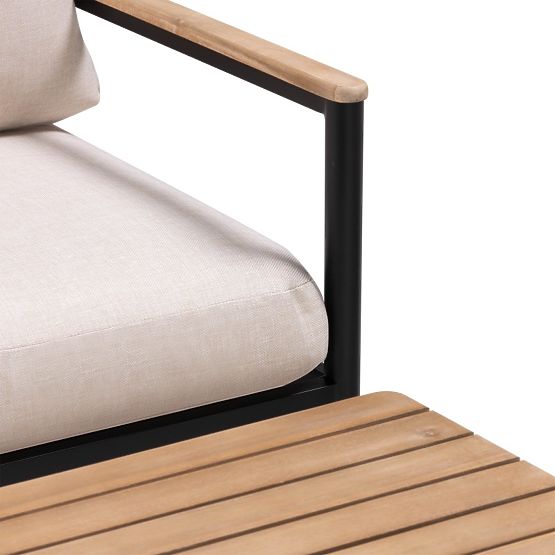 Set vrtnog namještaja Porticello, aluminijski, akacijevo drvo FSC, izgled tikovine, bež/crna