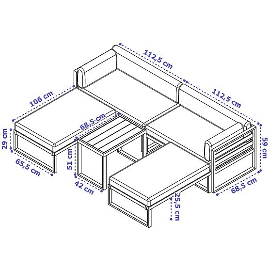 Set vrtnog namještaja SANTO bijela