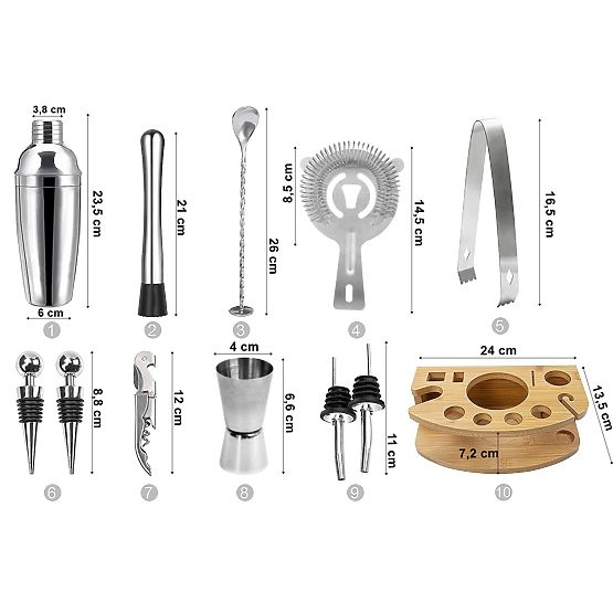 Set za barmene BRADFORD 10 komada