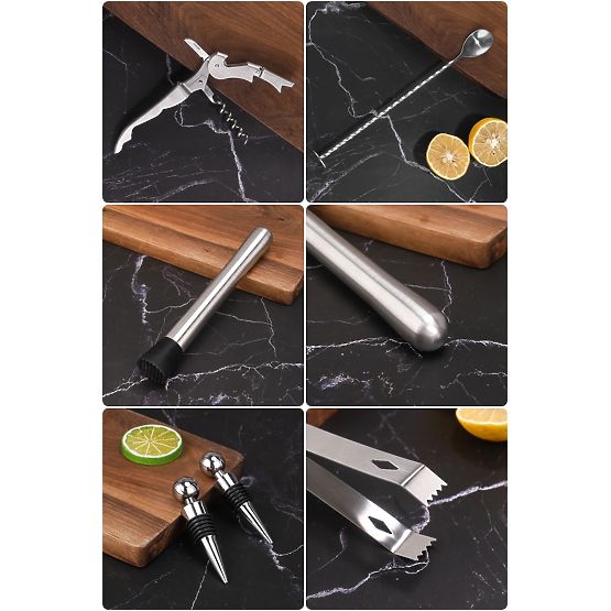 Set za barmene CHESTER kromirani 12 dijelova