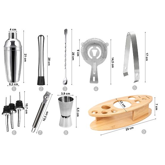 Set za barmene DERBY 10 dijelova