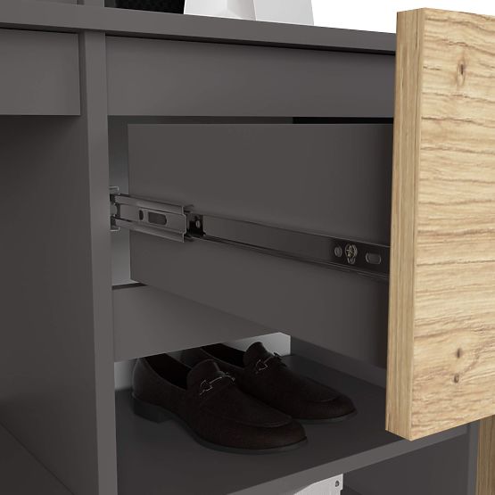 SET ZA HODNIK ENTRO PK GRAFIT SIVA / HRAST ARTISAN