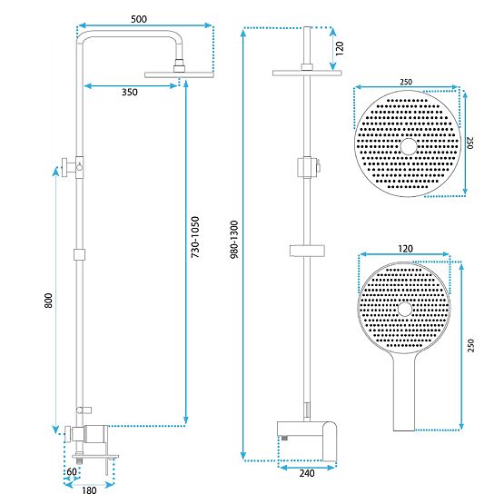 Set za tuširanje REA AVALON CRNA
