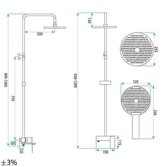 Set za tuširanje REA Marco Crna
