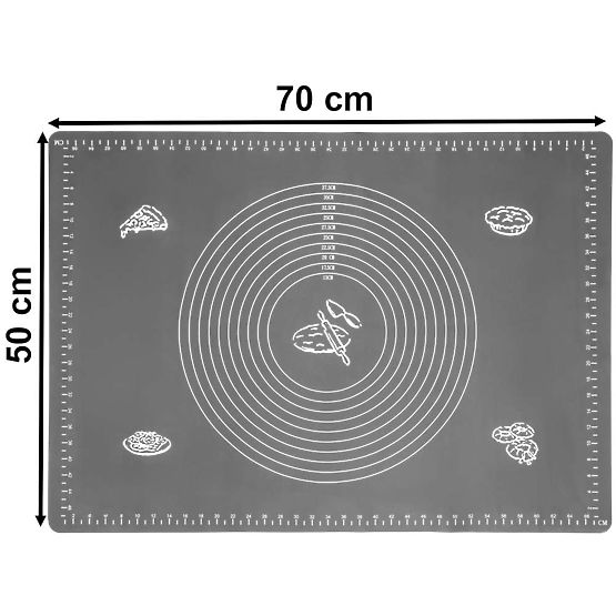 Silikonska radna ploča SELMA grafitna 70x50 cm