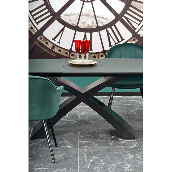 SILVESTRO proširivi stol ploča - tamno siva, noga - crna