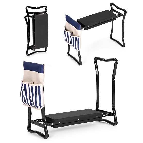 Sklopiva klečalica - stolica za rad u vrtu 2u1 - plava