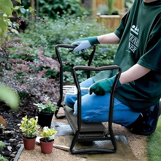 Sklopiva klečalica - stolica za rad u vrtu 2u1 - plava