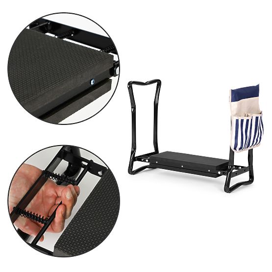 Sklopiva klečalica - stolica za rad u vrtu 2u1 - plava